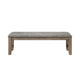 Harris Dining Bench Gray Fabric Brown Solid Rubberwood 60 Inch BM329934