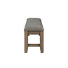 Harris Dining Bench Gray Fabric Brown Solid Rubberwood 60 Inch BM329934
