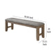 Harris Dining Bench Gray Fabric Brown Solid Rubberwood 60 Inch BM329934