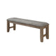 Harris Dining Bench Gray Fabric Brown Solid Rubberwood 60 Inch BM329934