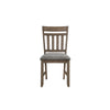Harris Dining Chair Set of 2 Gray Fabric Brown Solid Rubberwood BM329935