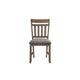 Harris Dining Chair Set of 2 Gray Fabric Brown Solid Rubberwood BM329935