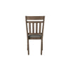 Harris Dining Chair Set of 2 Gray Fabric Brown Solid Rubberwood BM329935