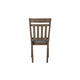 Harris Dining Chair Set of 2 Gray Fabric Brown Solid Rubberwood BM329935