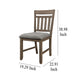 Harris Dining Chair Set of 2 Gray Fabric Brown Solid Rubberwood BM329935