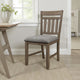 Harris Dining Chair Set of 2, Gray Fabric Brown Solid Rubberwood