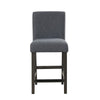Ghy Counter Height Chair Set of 2 Gray Fabric Solid Acacia Wood BM329936