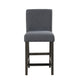 Ghy Counter Height Chair Set of 2 Gray Fabric Solid Acacia Wood BM329936