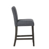 Ghy Counter Height Chair Set of 2 Gray Fabric Solid Acacia Wood BM329936