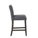 Ghy Counter Height Chair Set of 2 Gray Fabric Solid Acacia Wood BM329936
