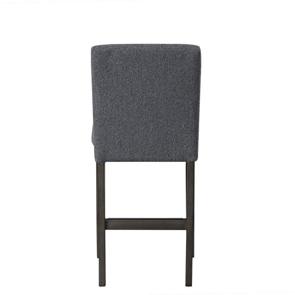 Ghy Counter Height Chair Set of 2 Gray Fabric Solid Acacia Wood BM329936