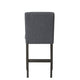 Ghy Counter Height Chair Set of 2 Gray Fabric Solid Acacia Wood BM329936