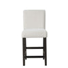 Ghy Counter Height Chair Set of 2 White Fabric Solid Acacia Wood BM329937