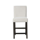 Ghy Counter Height Chair Set of 2 White Fabric Solid Acacia Wood BM329937