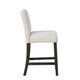 Ghy Counter Height Chair Set of 2 White Fabric Solid Acacia Wood BM329937