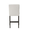 Ghy Counter Height Chair Set of 2 White Fabric Solid Acacia Wood BM329937