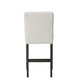 Ghy Counter Height Chair Set of 2 White Fabric Solid Acacia Wood BM329937