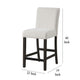 Ghy Counter Height Chair Set of 2 White Fabric Solid Acacia Wood BM329937
