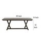 Ghy Dining Table, Brown Solid Acacia Wood, Rectangular 80 Inch Top