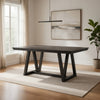 Ghy Dining Table, Brown Solid Acacia Wood, Rectangular 80 Inch Top