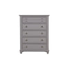 Limi Tall Dresser Chest 5 Drawers Light Gray Solid Acacia Wood BM329941