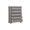 Limi Tall Dresser Chest 5 Drawers Light Gray Solid Acacia Wood BM329941