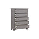 Limi Tall Dresser Chest 5 Drawers Light Gray Solid Acacia Wood BM329941