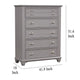 Limi Tall Dresser Chest 5 Drawers Light Gray Solid Acacia Wood BM329941
