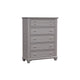 Limi Tall Dresser Chest, 5 Drawers, Light Gray Solid Acacia Wood