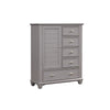Limi Chest, 5 Drawers, 1 Door Cabinet, Light Gray Solid Acacia Wood