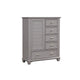 Limi Chest, 5 Drawers, 1 Door Cabinet, Light Gray Solid Acacia Wood