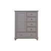 Limi Chest 5 Drawers 1 Door Cabinet Light Gray Solid Acacia Wood BM329942