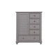 Limi Chest 5 Drawers 1 Door Cabinet Light Gray Solid Acacia Wood BM329942