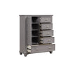 Limi Chest 5 Drawers 1 Door Cabinet Light Gray Solid Acacia Wood BM329942