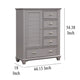 Limi Chest 5 Drawers 1 Door Cabinet Light Gray Solid Acacia Wood BM329942