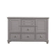 Limi Dresser 6 Drawers 2 Door Cabinets Light Gray Wood 61 Inch BM329943