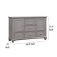 Limi Dresser 6 Drawers 2 Door Cabinets Light Gray Wood 61 Inch BM329943