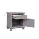 Limi Nightstand 1 Drawer 1 Door Cabinet Gray Solid Wood 28 Inch BM329944