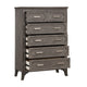 Leslee Tall Dresser Chest with Anti-Tip Kit 6 Drawers Gray Wood BM329951