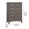 Leslee Tall Dresser Chest with Anti-Tip Kit 6 Drawers Gray Wood BM329951