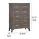 Leslee Tall Dresser Chest with Anti-Tip Kit 6 Drawers Gray Wood BM329951