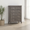 Leslee Tall Dresser Chest with Anti-Tip Kit, 6 Drawers, Gray Wood
