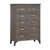 Leslee Tall Dresser Chest with Anti-Tip Kit, 6 Drawers, Gray Wood