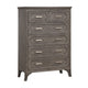 Leslee Tall Dresser Chest with Anti-Tip Kit, 6 Drawers, Gray Wood