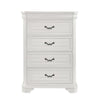 Lynda Tall Dresser Chest 4 Drawers Classic White Solid Acacia Wood BM329957