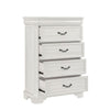 Lynda Tall Dresser Chest 4 Drawers Classic White Solid Acacia Wood BM329957