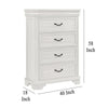 Lynda Tall Dresser Chest 4 Drawers Classic White Solid Acacia Wood BM329957