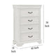 Lynda Tall Dresser Chest 4 Drawers Classic White Solid Acacia Wood BM329957