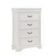 Lynda Tall Dresser Chest, 4 Drawers, Classic White Solid Acacia Wood