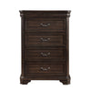 Lynda Tall Dresser Chest 4 Drawers Walnut Brown Solid Acacia Wood BM329958